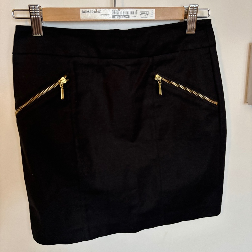 Black skirt with gold zippers